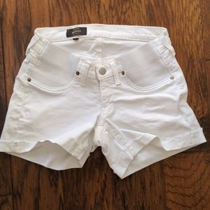 J. Crew white stretch jean denim maternity shorts